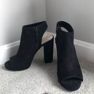 Black suede heels